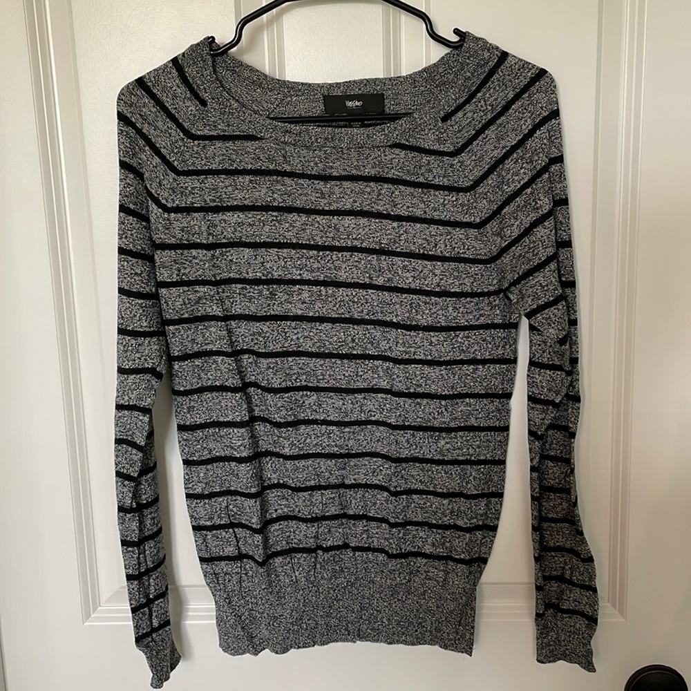 Grey and Black Striped Sweater
